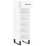 Scarpiera Bianco Lucido 30x35x105 cm in Legno Multistrato