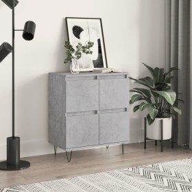 Credenza Grigio Cemento 60x35x70 cm in Legno Multistrato