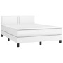 Giroletto Molle con Materasso e LED Bianco 140x190cm Similpelle