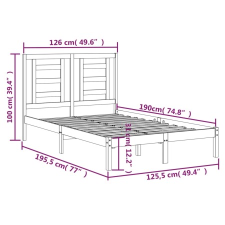 Giroletto in Legno Massello 120x190 cm Small Double