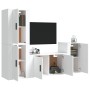 Set di Mobili Porta TV 4 pz Bianco in Legno Multistrato