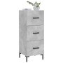 Credenza Grigio Cemento 34,5x34x90 cm in Legno Multistrato