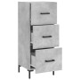 Credenza Grigio Cemento 34,5x34x90 cm in Legno Multistrato