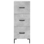 Credenza Grigio Cemento 34,5x34x90 cm in Legno Multistrato