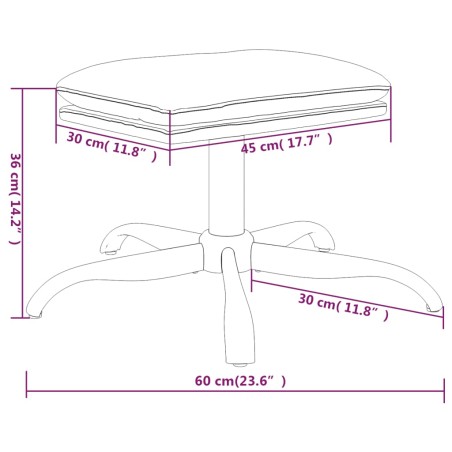 Poggiapiedi Crema 60x60x36 cm in Tessuto e Similpelle