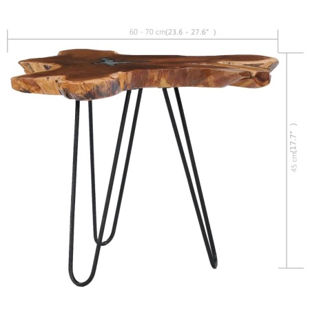 Tavolino da Caffè 70x45 cm Legno Massello Teak e Poliresina