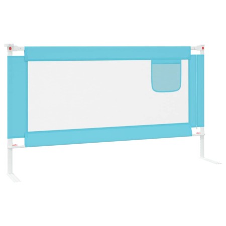 Sponda Letto di Sicurezza per Bambini Blu 150x25 cm in Tessuto