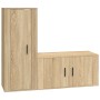 Set di Mobili Porta TV 2 pz Rovere Sonoma in Legno Multistrato