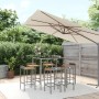 Set Bar Giardino 7pz Grigio Polyrattan e Legno Massello Acacia