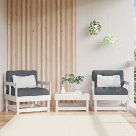 Sedie da Giardino con Cuscini 2pz Legno Massello di Pino Bianco