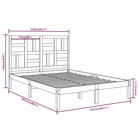 Giroletto Bianco in Legno Massello 150x200 cm King Size