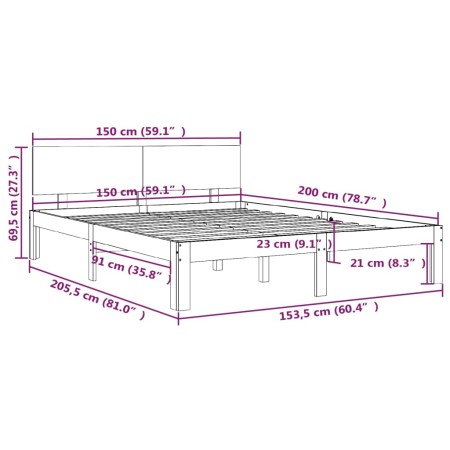 Giroletto in Legno Massello 150x200 cm King Size