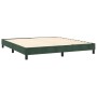 Letto a Molle con Materasso e LED Verde Scuro 160x200cm Velluto