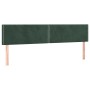 Letto a Molle con Materasso e LED Verde Scuro 160x200cm Velluto