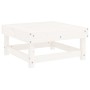 Poggiapiedi Giardino con Cuscini 2pz Legno Massello Pino Bianco