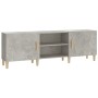 Mobile Porta TV Grigio Cemento 150x30x50cm in Legno Multistrato