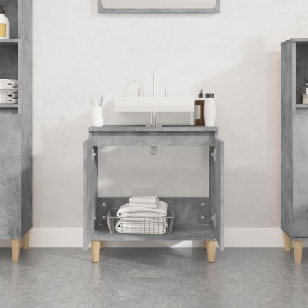 Mobile Lavabo Grigio Cemento 58x33x60 cm in Legno Multistrato