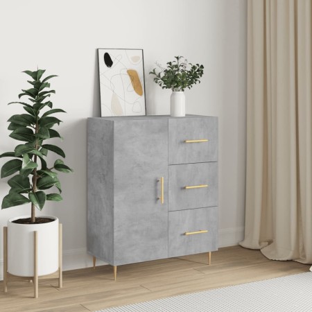 Credenza Grigio Cemento 69,5x34x90 cm in Legno Multistrato