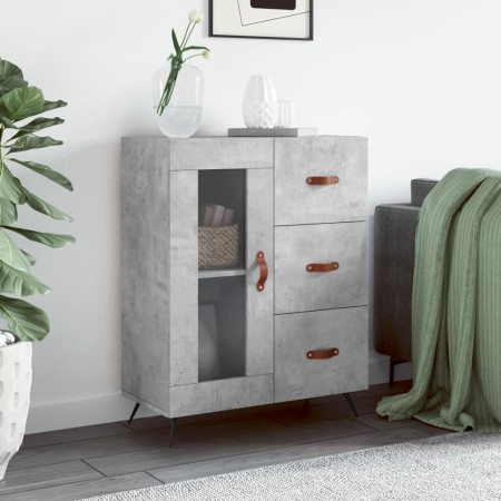 Credenza Grigio Cemento 69,5x34x90 cm in Legno Multistrato