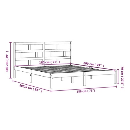 Giroletto Bianco 180x200 cm Super King in Legno Massello