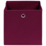 Scatole con Coperchi 10 pz Rosso Scuro 32x32x32 cm Tessuto