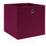 Scatole con Coperchi 10 pz Rosso Scuro 32x32x32 cm Tessuto