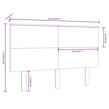 Testiera per Letto 124x6x82,5 cm in Legno Massello di Pino