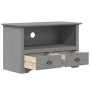 Mobile TV 2 Cassetti BODO 91x43x56cm Legno Massello Pino Grigio