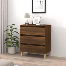 Credenza Rovere Marrone 60x35x69 cm in Legno Multistrato