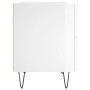 Comodino Bianco Lucido 40x35x47,5 cm in Legno Multistrato