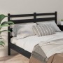 Testiera per Letto Nera 126x4x100 cm in Legno Massello di Pino