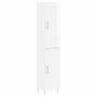 Credenza 34,5x34x180 cm in Legno Multistrato Bianco Lucido