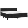 Letto a Molle con Materasso e LED Nero 160x200 cm in Velluto