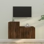 Set Mobili Porta TV 2 pz Rovere Marrone in Legno Multistrato