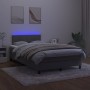 Letto a Molle con Materasso e LED Grigio Scuro 120x200 cm