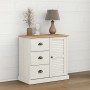 Credenza Cassetti VIGO Bianco 78x40x75 cm Legno Massello Pino