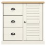 Credenza Cassetti VIGO Bianco 78x40x75 cm Legno Massello Pino