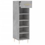 Scarpiera Grigio Cemento 30x35x105 cm in Legno Multistrato