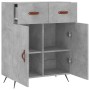 Credenza Grigio Cemento 69,5x34x90 cm in Legno Multistrato