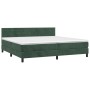 Letto a Molle con Materasso e LED Verde Scuro 200x200cm Velluto