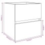 Mobile Lavabo Rovere Fumo 41x38,5x45 cm in Legno Multistrato