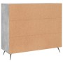 Credenza Grigio Cemento 90x34x80 cm in Legno Multistrato