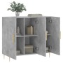 Credenza Grigio Cemento 90x34x80 cm in Legno Multistrato