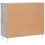 Credenza Grigio Cemento 90x34x80 cm in Legno Multistrato