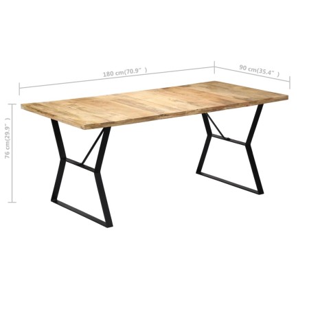 Tavolo da Pranzo 180x90x76 cm in Legno Massello di Mango