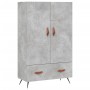 Credenza Grigio Cemento 69,5x31x115 cm in Legno Multistrato