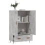 Credenza Grigio Cemento 69,5x31x115 cm in Legno Multistrato