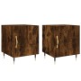 Comodini 2 pz Rovere Fumo 40x40x50 cm in Legno Multistrato