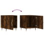 Comodini 2 pz Rovere Fumo 40x40x50 cm in Legno Multistrato