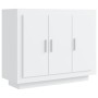 Credenza Bianco Lucido 92x35x75 cm in Legno Compensato